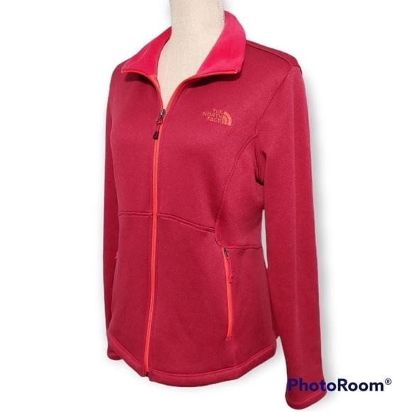 The North Face Women's Agave luxe Heathered Red Full-Zip warm fleece Jacket - Picture 7 of 9